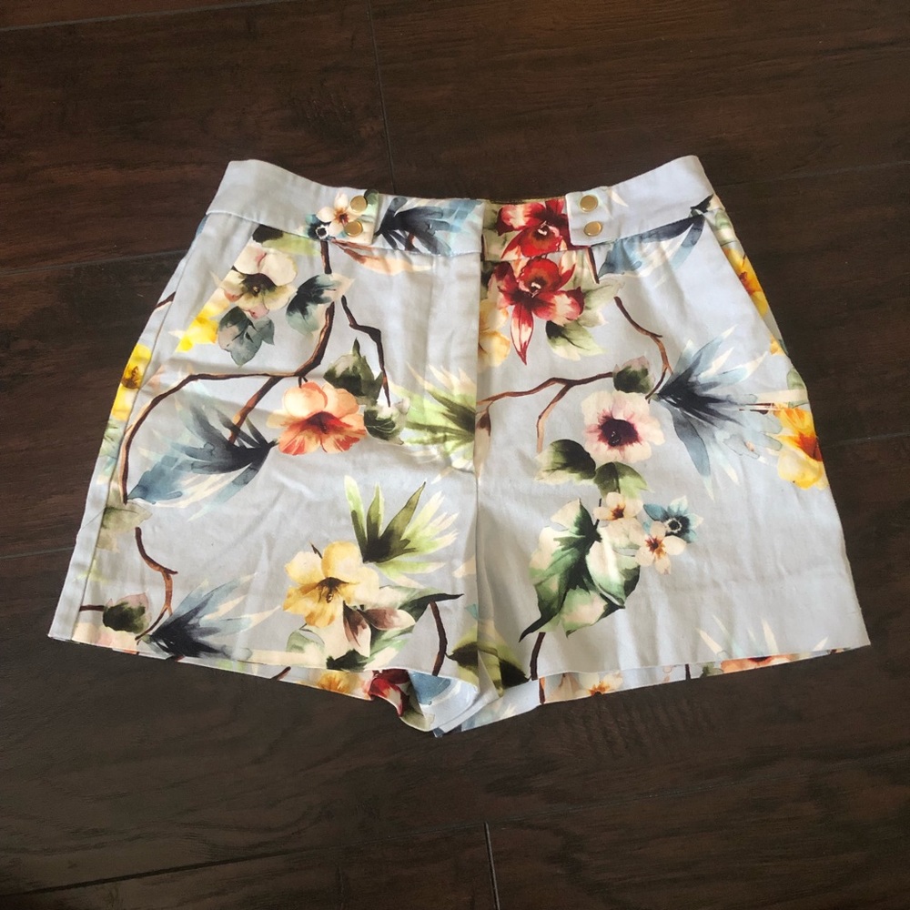 Floral Print Zara Basic Shorts